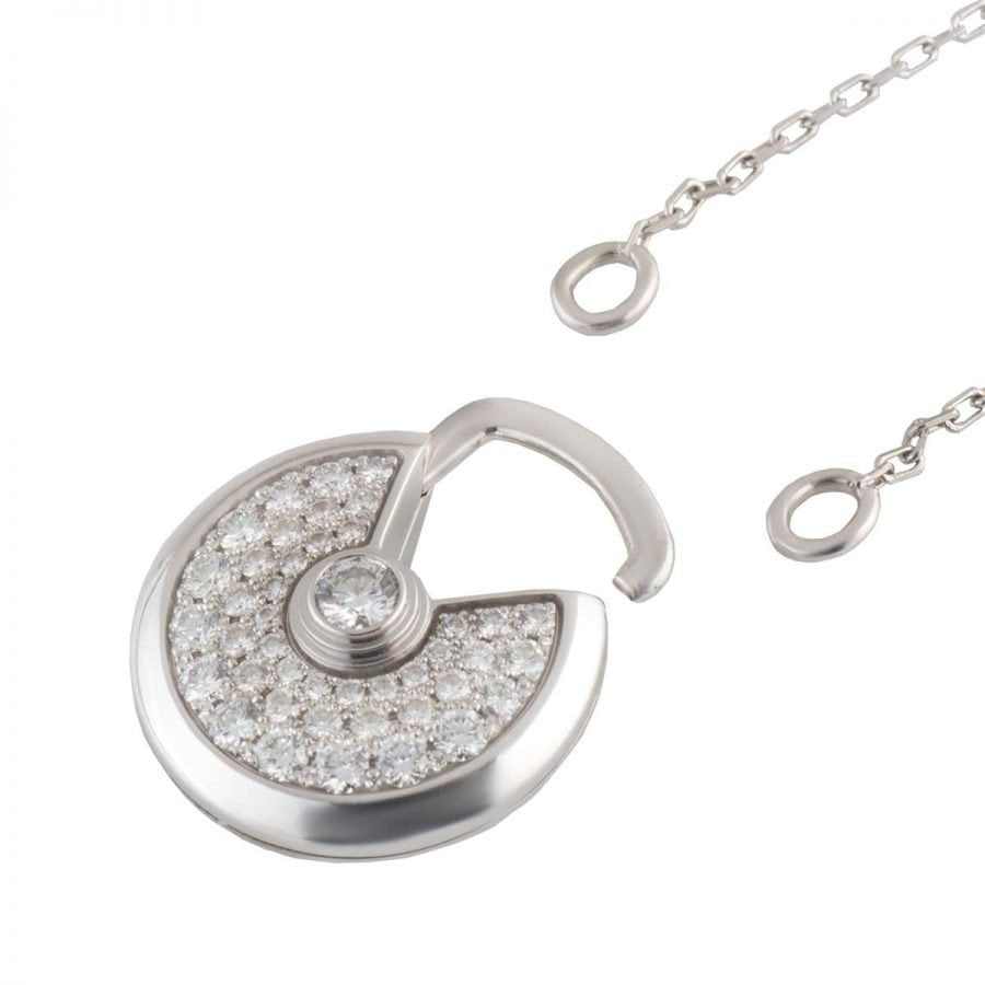 [Love More]AMULETTE SILVER FULL DIAMOND NECKLACE