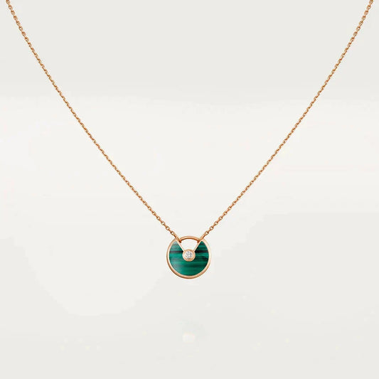 [Love More]AMULETTE ROSE GOLD MALACHITE NECKLACE