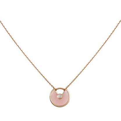 [Love More]AMULETT ROSÉGOLD ROSA MOP HALSKETTE