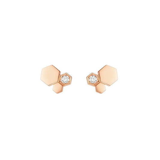 [Love More]BEE LOVE PINK GOLD DIAMOND EARRINGS