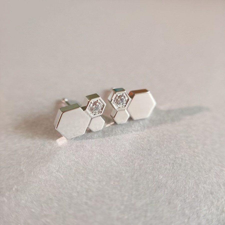 [Love More] BEE LOVE SILBERNE DIAMANT-OHRRINGE