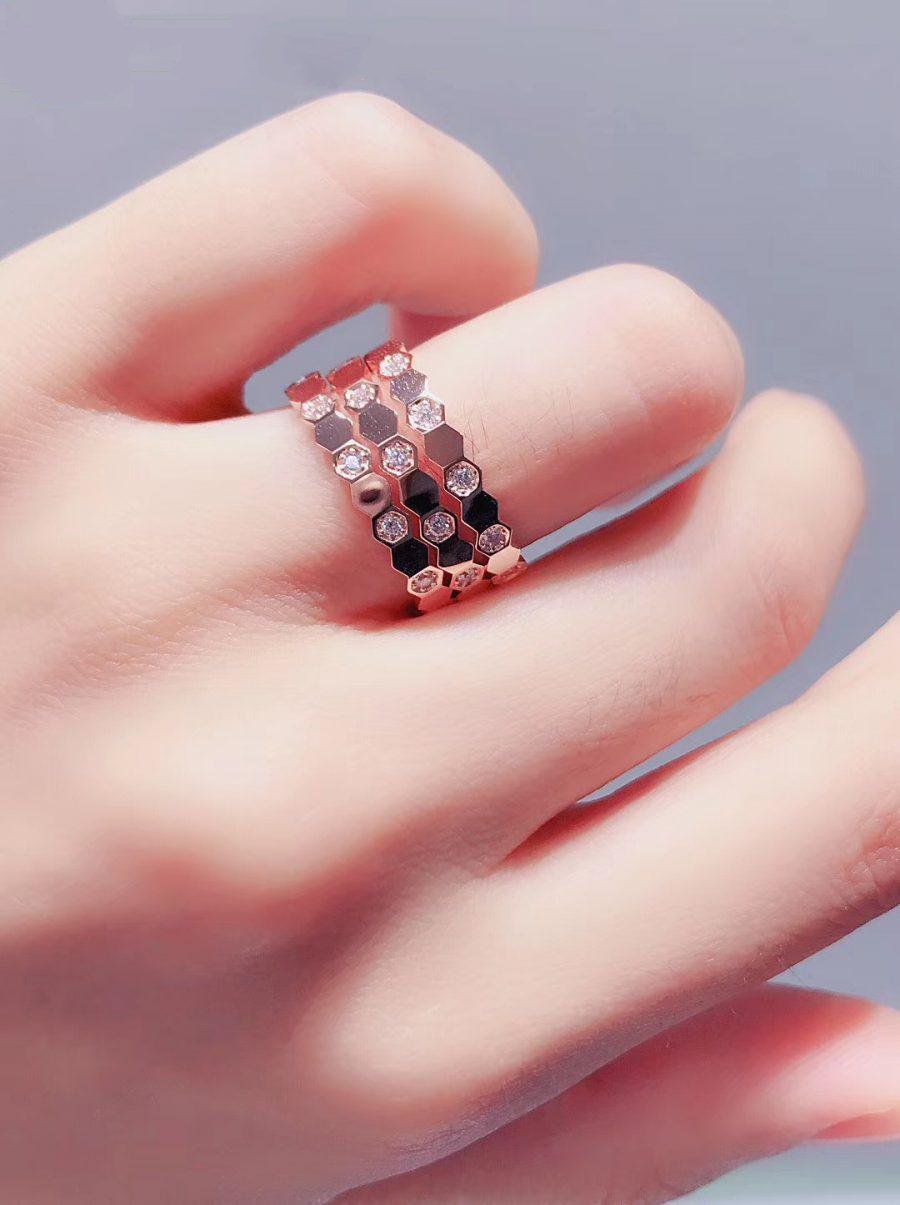 [Love More] BEE LOVE RING ROSA GOLD DIAMANT