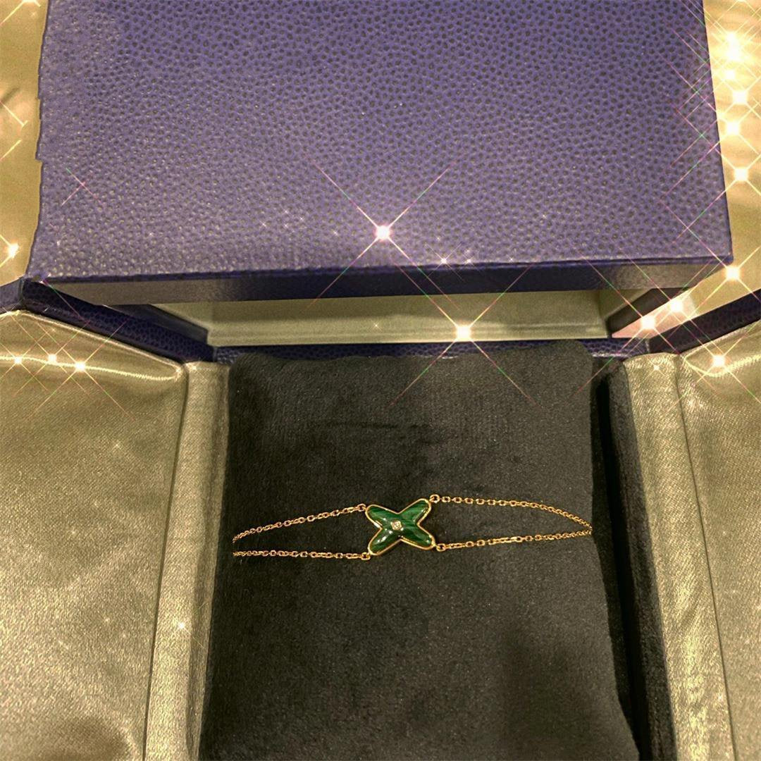 [Love More]JEUX BRACELET MALACHITE PINK GOLD 1 DIAMOND