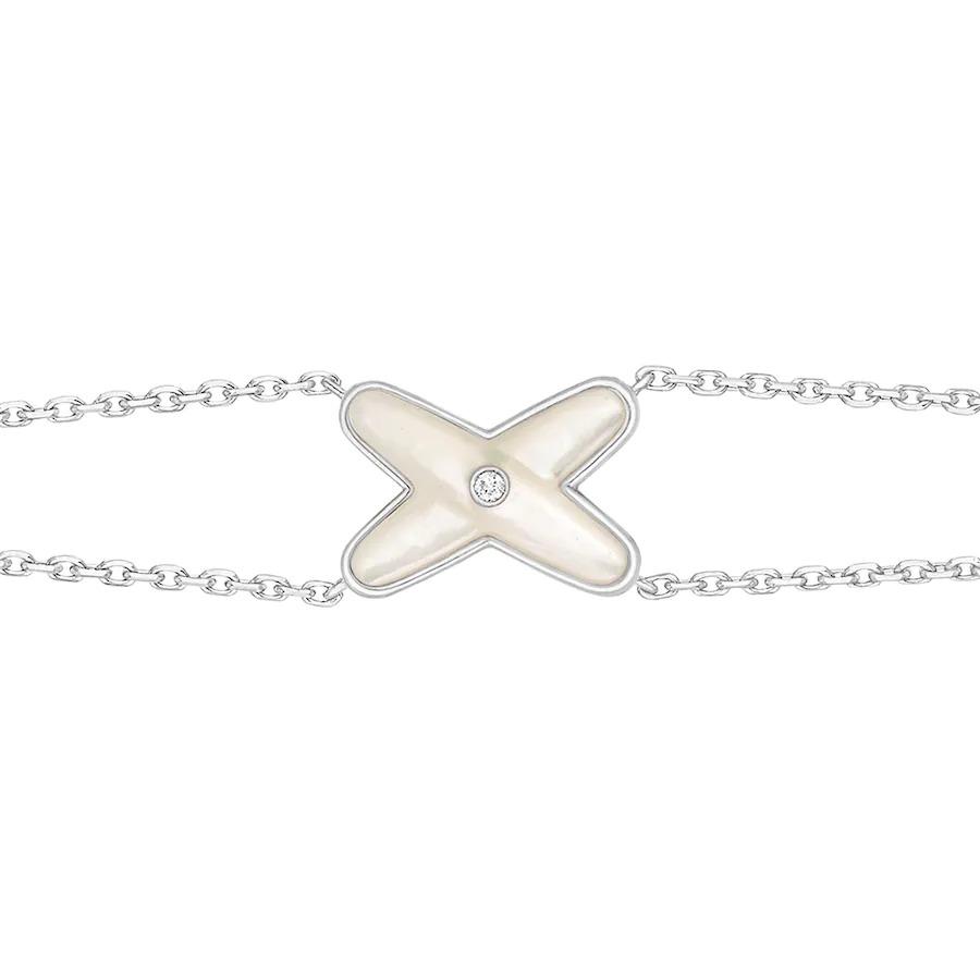 [Love More]JEUX ARMBAND WEISSES MOP SILBER 1 DIAMANT