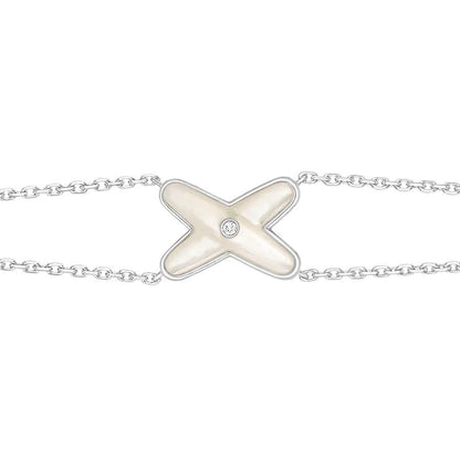 [Love More]JEUX BRACELET WHITE MOP SILVER 1 DIAMOND