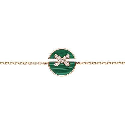 [Love More]JEUX DE BRACELET MALACHITE PINK GOLD DIAMONDS