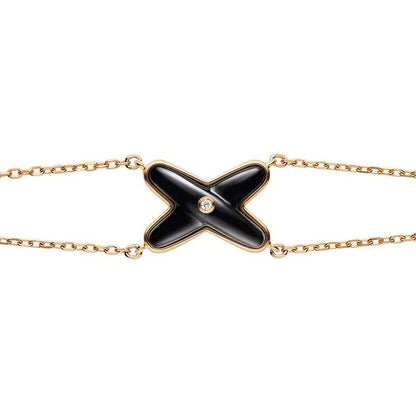 [Love More]JEUX BRACELET ONYX PINK GOLD 1 DIAMOND