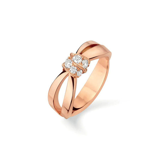 [Love More] LIENS RING ROSA GOLD DIAMANT