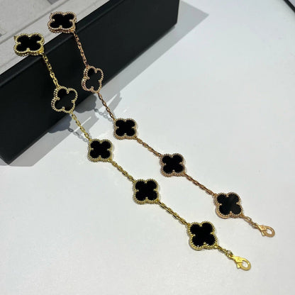 [Love More]CLOVER  5 MOTIFS BLACK ONYX BRACELET