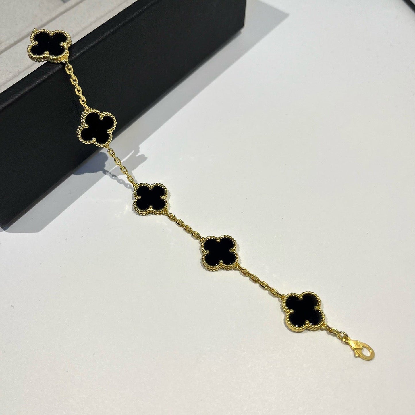 [Love More]CLOVER  5 MOTIFS BLACK ONYX BRACELET