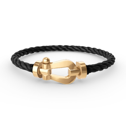 [Love More]FORCE GROSSES HUFEISENARMBAND OHNE DIAMANT GOLD