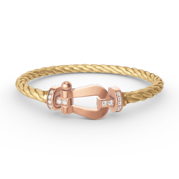 [Love More]FORCE LARGE HORSESHOE HALF DIAMOND BRACELET ROSE GOLD