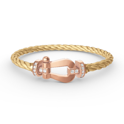 [Love More]FORCE GROSSES HUFEISEN-HALBDIAMANTARMBAND ROSÉGOLD