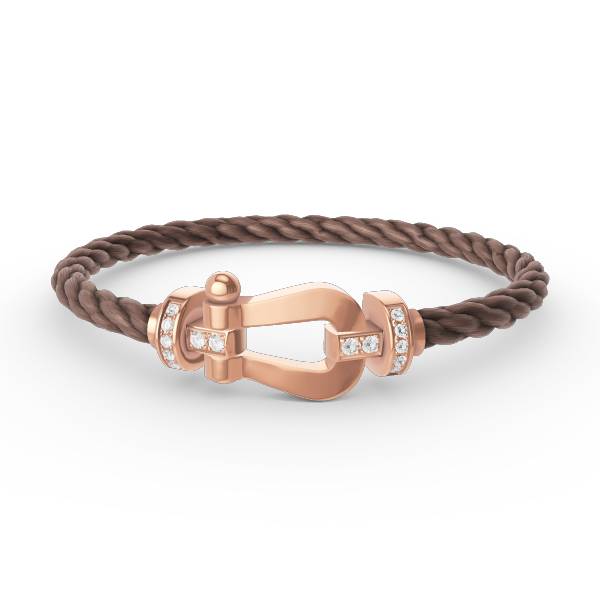 [Love More]FORCE LARGE HORSESHOE HALF DIAMOND BRACELET ROSE GOLD