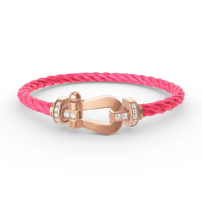 [Love More]FORCE LARGE HORSESHOE HALF DIAMOND BRACELET ROSE GOLD