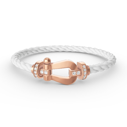 [Love More]FORCE LARGE HORSESHOE HALF DIAMOND BRACELET ROSE GOLD