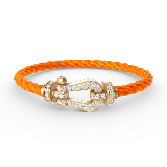 [Love More]FORCE LARGE HORSESHOE FULL DIAMOND BRACELET GOLD