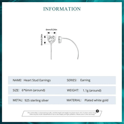 Dainty Simple Heart Earrings for Women BSE1003