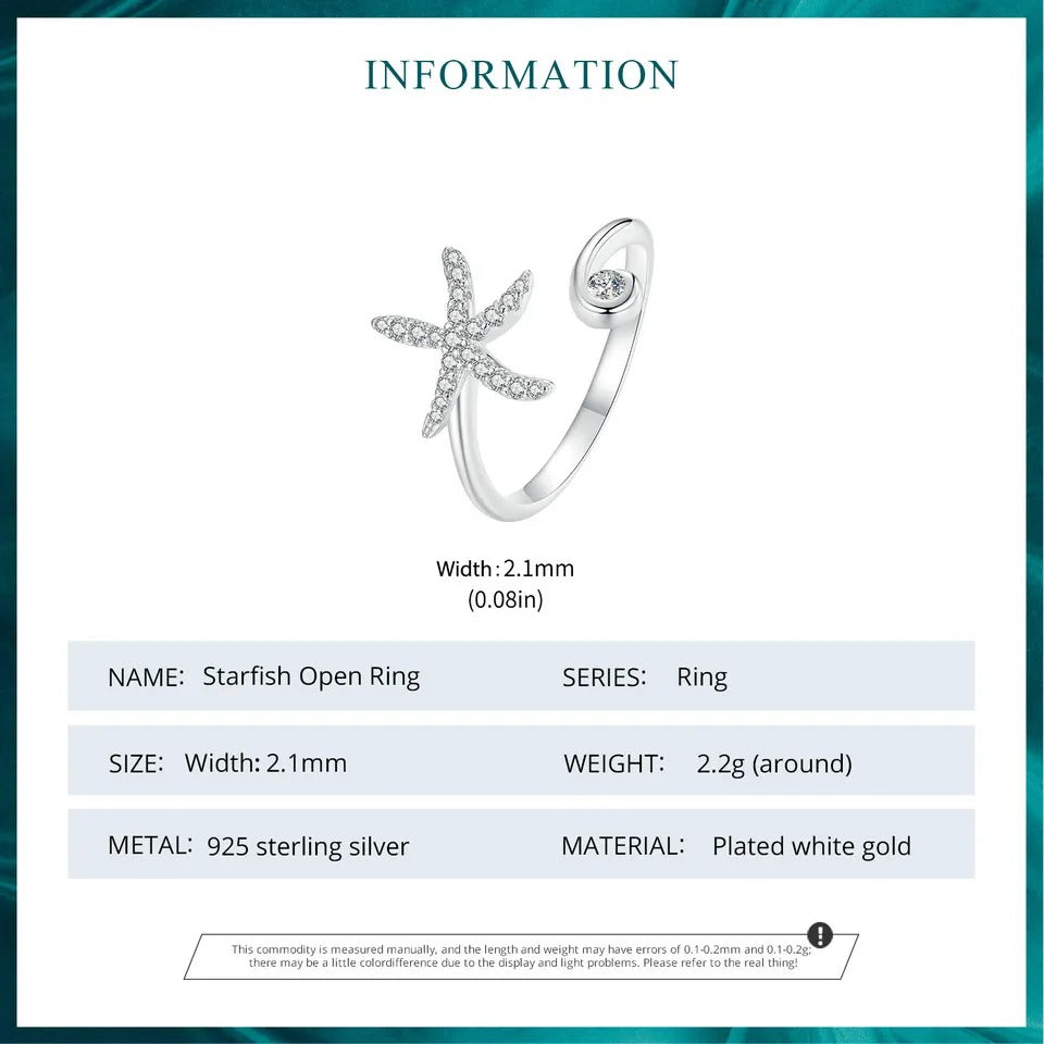 Schlichter verstellbarer Seesternring