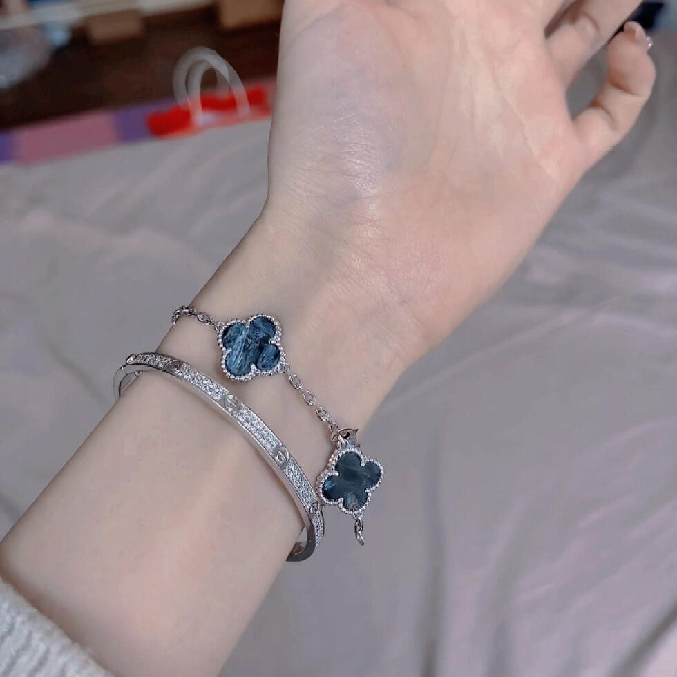 [Love More]CLOVER 5 MOTIF PIETERSITE SILVER BRACELET