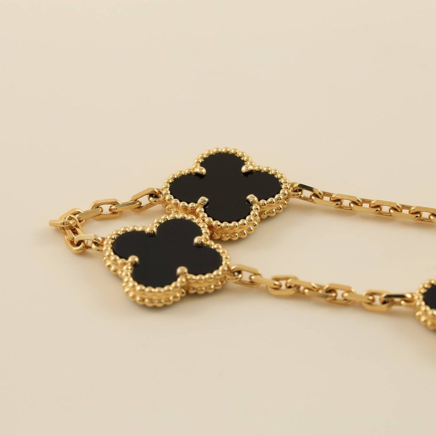 [Love More]CLOVER  5 MOTIFS BLACK ONYX BRACELET