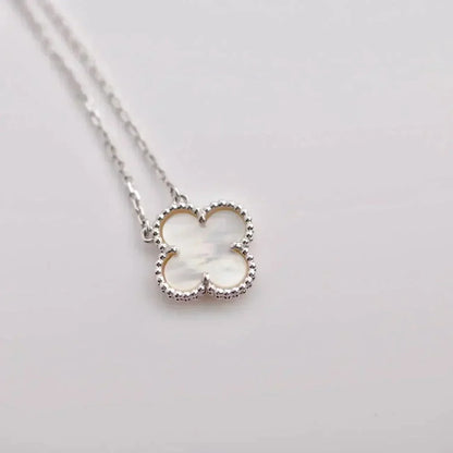 [Love More]CLOVER  15MM WHITE MOTHER-OF-PEARL SILVER