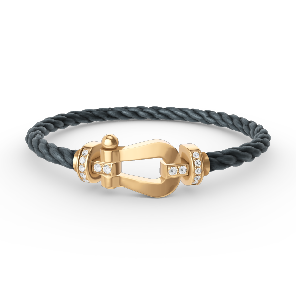 [Love More]FORCE GROSSES HUFEISEN-HALBDIAMANTARMBAND GOLD