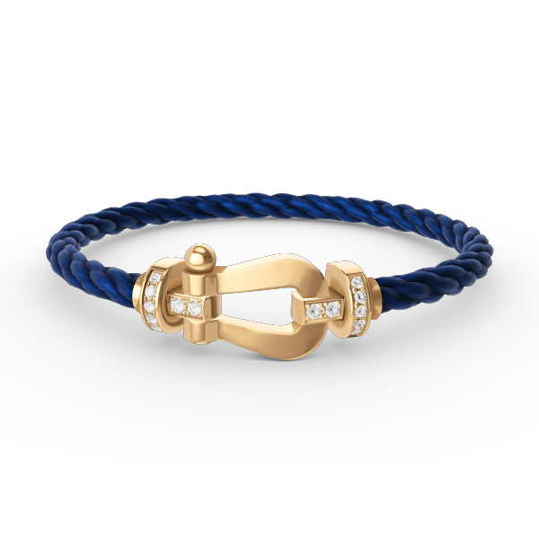 [Love More]FORCE GROSSES HUFEISEN-HALBDIAMANTARMBAND GOLD