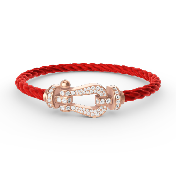 [Love More]FORCE GROSSES HUFEISENARMBAND MIT VOLLMUNDDIAMANTEN IN ROSÉGOLD