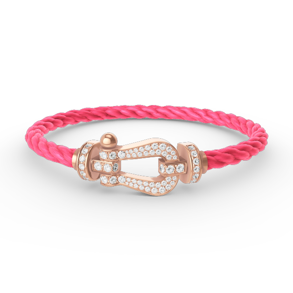 [Love More]FORCE GROSSES HUFEISENARMBAND MIT VOLLMUNDDIAMANTEN IN ROSÉGOLD