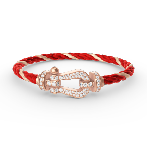 [Love More]FORCE GROSSES HUFEISENARMBAND MIT VOLLMUNDDIAMANTEN IN ROSÉGOLD