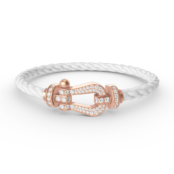 [Love More]FORCE GROSSES HUFEISENARMBAND MIT VOLLMUNDDIAMANTEN IN ROSÉGOLD