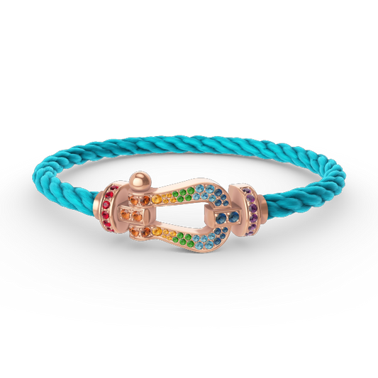 [Love More]FORCE GROSSES HUFEISENFARBIGES DIAMANTARMBAND ROSÉGOLD