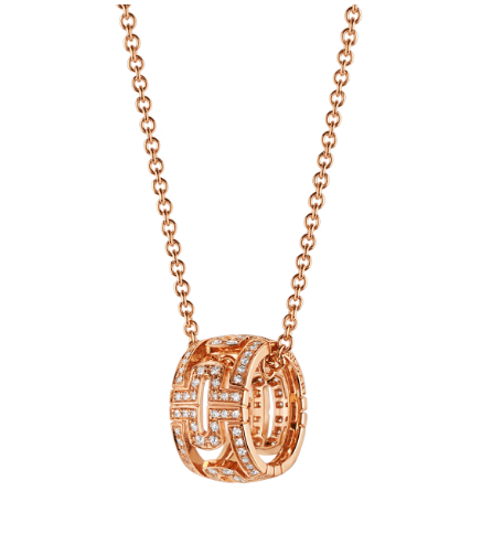 [Love More]PARENTESI NECKLACE PINK GOLD DIAMOND