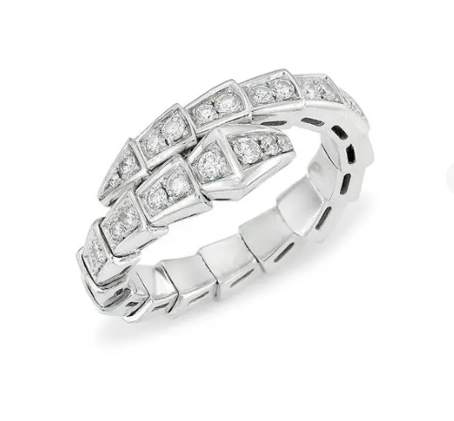 [Love More]SERPENTI RING SILBER DIAMANT GEPAART 4MM