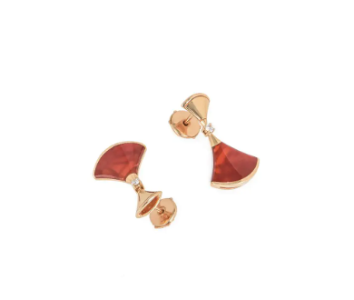 [Love More]DREAM Carnelian PINK GOLD EARRINGS