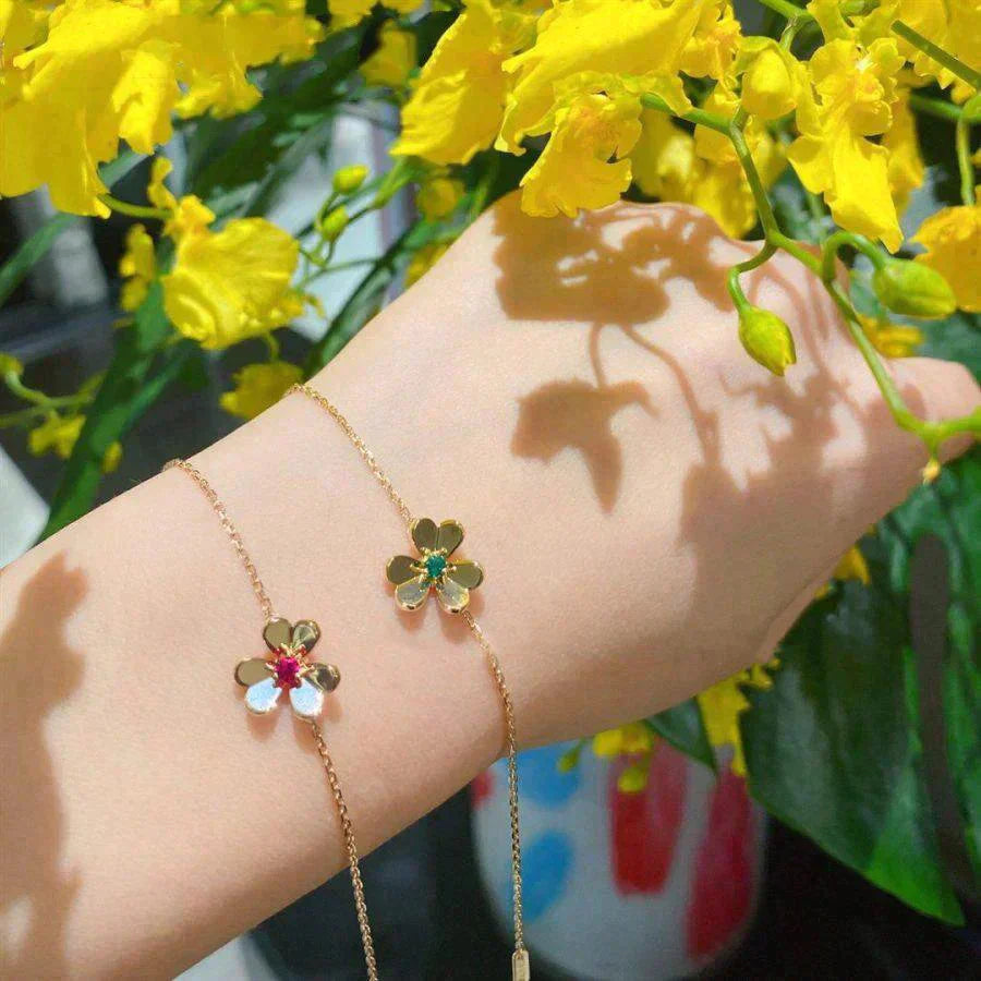 [Love More]FRIVOLE GOLD BLUME ROSA MALACHIT ARMBAND