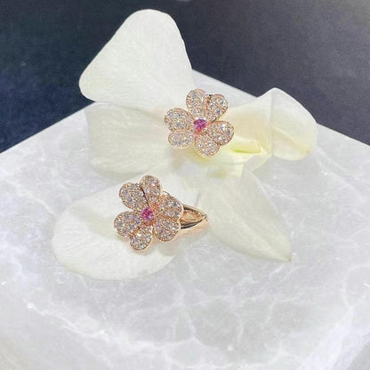 [Love More]FRIVOLE PINK GOLD FLOWER DIAMOND EARRINGS