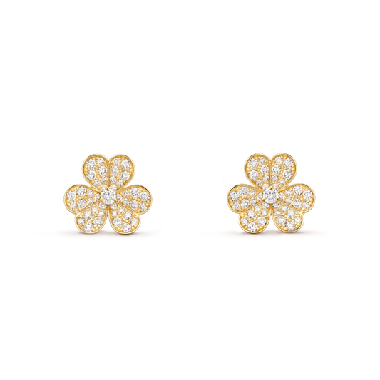 [Love More]FRIVOLE GOLD FLOWER DIAMOND EARRINGS