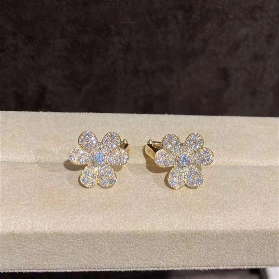 [Love More]FRIVOLE GOLD BLUMEN DIAMANT OHRRINGE 