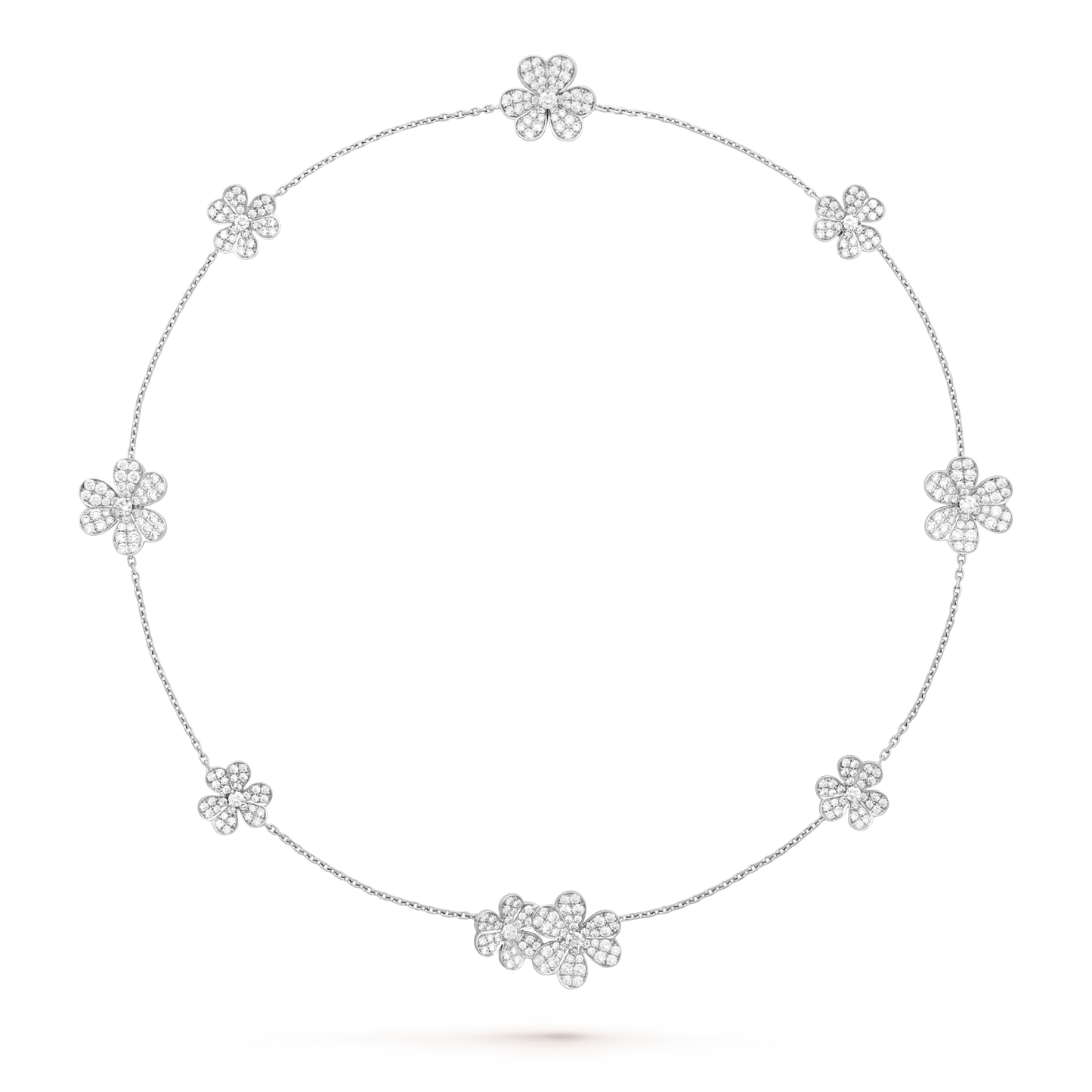 [Love More]FRIVOLE SILBERNE HALSKETTE MIT 9 BLUMEN