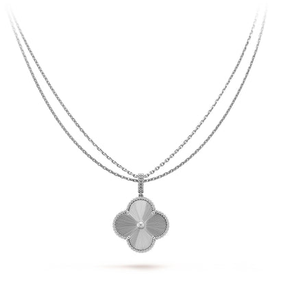 [Love More]CLOVER 25MM SILBER GROSSE KLEEKETTE