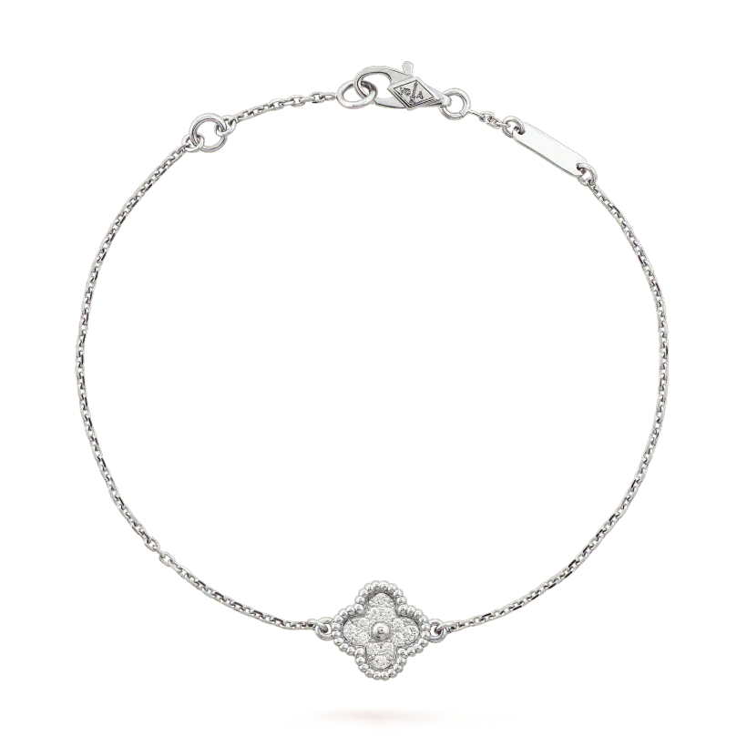 [Love More]KLEE-ARMBAND MIT EINZELNER BLUME, SILBER