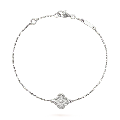 [Love More]KLEE-ARMBAND MIT EINZELNER BLUME, SILBER