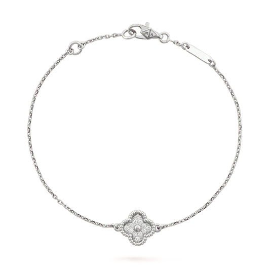 [Love More]KLEE-ARMBAND MIT EINZELNER BLUME, SILBER