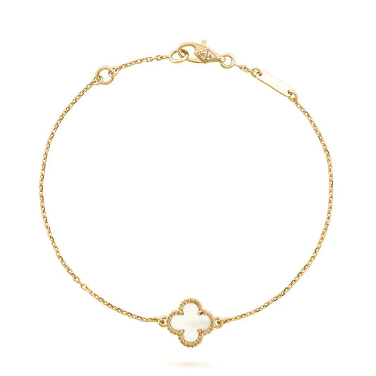 [Love More]CLOVER WHITE MOP EINZELNE BLUME ARMBAND