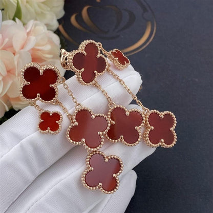 [Love More]CLOVER EARRINGS CARNELIAN 4 MOTIFS PINK GOLD