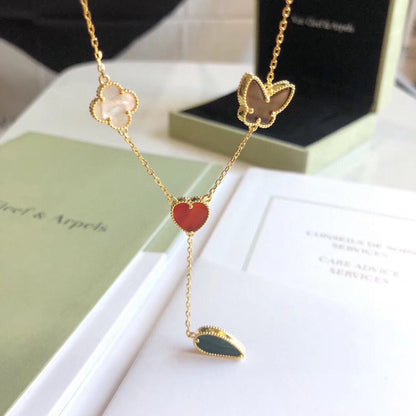 [Love More]LUCKY SPRING 4 MOTIVE ROSÉGOLD HALSKETTE