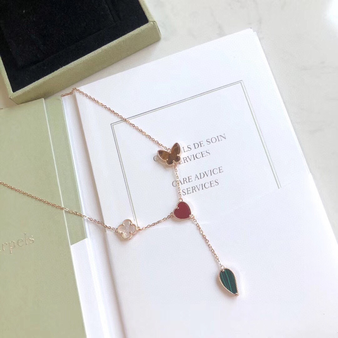 [Love More]LUCKY SPRING 4 MOTIVE ROSÉGOLD HALSKETTE