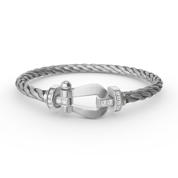 [Love More]FORCE GROSSES HUFEISEN-HALBDIAMANTARMBAND SILBER